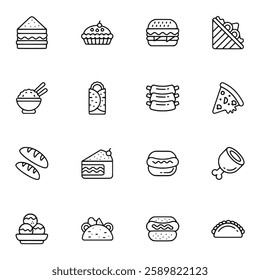 food icon set vector illustration