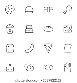 food icon set vector illustration