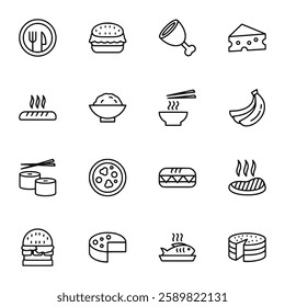 food icon set vector illustration