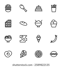 food icon set vector illustration