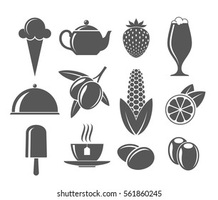 Food. Icon set. Vector illustration