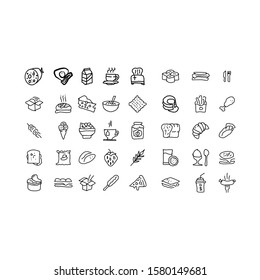 food icon set, vector illustrations eps10
