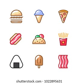 Food icon set vector isolated collections with vegetable