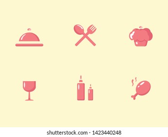 Food icon set, vector symbol, flat design