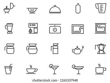 food icon set, vector,Collection of restaurant thin line icons
