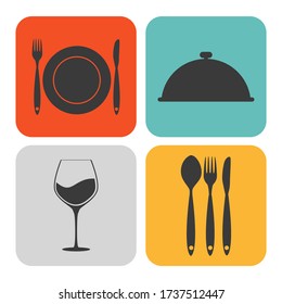 Food Icon Set for Web and Mobile Application. Vector Illustration eps10