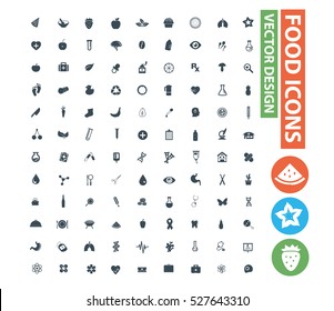 Food icon set,clean vector