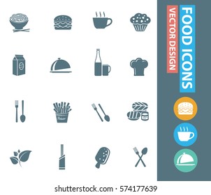Food icon set,clean vector