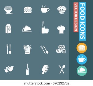 Food icon set,clean vector