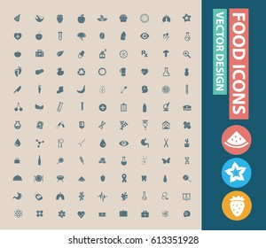 Food icon set,clean vector