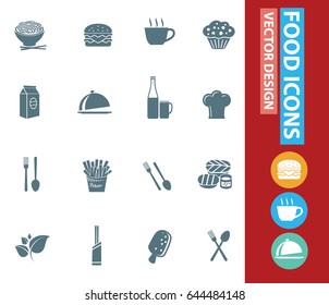 Food icon set,clean vector
