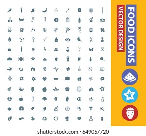 Food icon set,clean vector