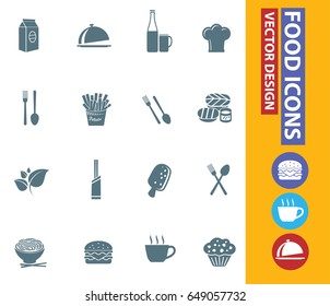 Food icon set,clean vector