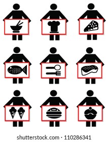 Food icon sets and business man,Vector