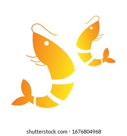 Food icon. Shrimp icon for design in website, application or other. Vector illustration.