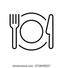 Icono de comida. Ilustración vectorial de línea simple