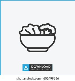 food icon. simple outline food vector icon. on white background.