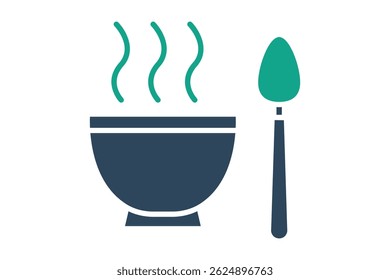 Ícone de comida. ícone sólido estilo. ícone relacionado à comida servida. elementos de catering vetor ilustração