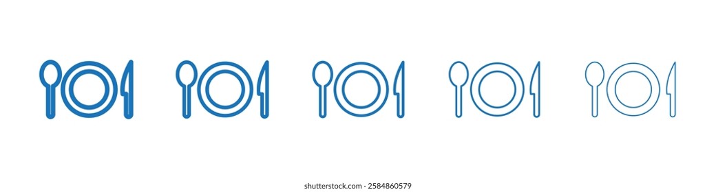 Food icon Symbol collection thin outline set