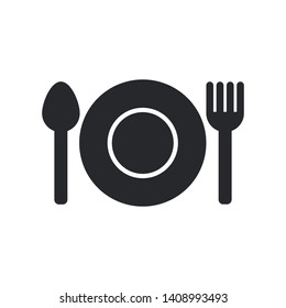 food icon symbol sign, logo template, with spoon and fork, vector, eps 10