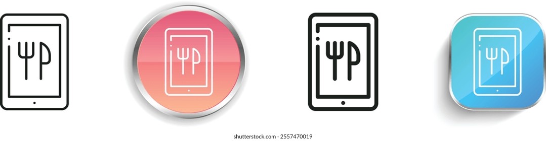 food icon. Thin Linear, Regular and Button Style Design Isolated On White Background