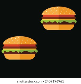 Food icon, various types of food icons like burger, pizza, ice-cream, egg,