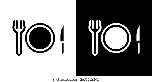 Food icon Vector in flat style. Collection silhouettes