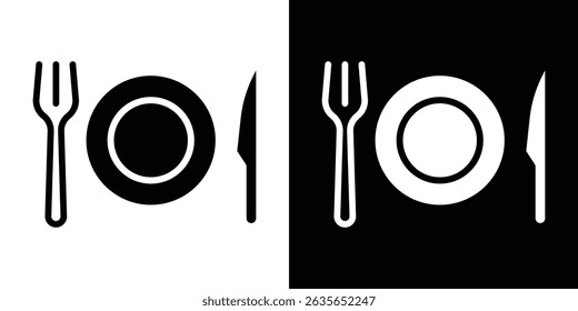 Ícone de comida Vetor em estilo plano. Silhuetas de coleção