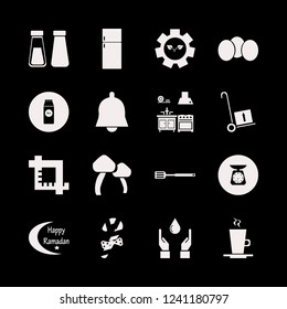 food icon. food vector icons set happy ramadan, spatula, gear sprout and christmas candy