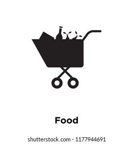 Food icon vector isolated on white background, logo concept of Food sign on transparent background, filled black symbol