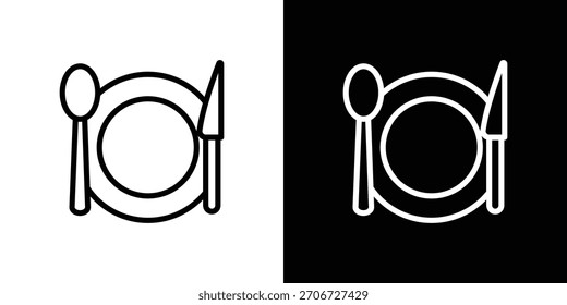 Icono de comida. Icono lineal de Vector aislado en blanco y negro