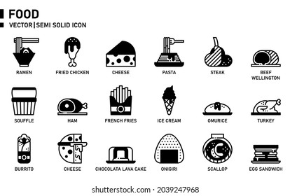 Food icon for website, application, printing, document, poster design, etc.