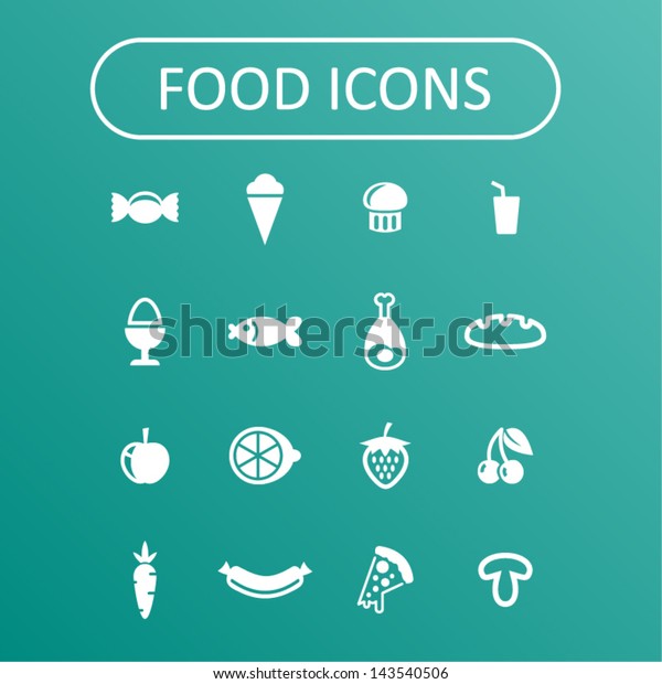 Food Icons Stock Vector Royalty Free 143540506 Shutterstock 