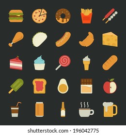 Food  icons , flat design , eps10 vector format