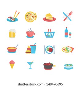 Food icons - flat style