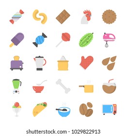 Food Icons Flat Vector 