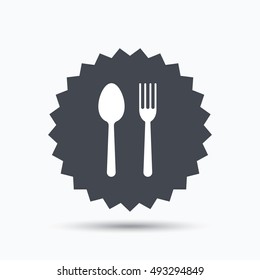 Food icons. Fork and spoon sign.