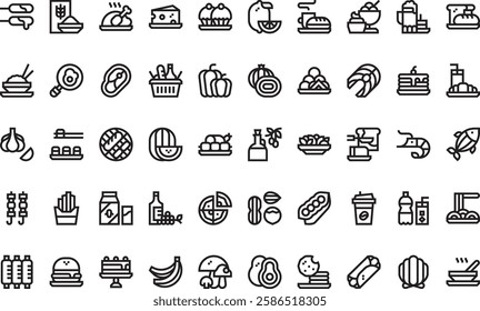 Food icons High-Quality Vector Icons Collection with Editable Stroke. Ideal for Professional and Creative Projects.