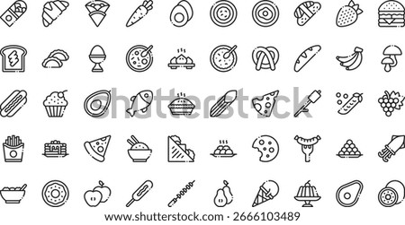 Food icons High-Quality Vector Icons Collection with Editable Stroke. Ideal for Professional and Creative Projects