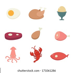 food icons isolated on white background