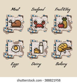 food icons are made of little tiles