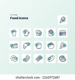 Food icons. Minimalism vector symbols, line icons set for mobile and desktop screens design.