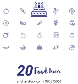 Food Icons on white background