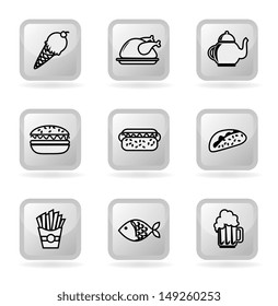 food icons over white background vector illustration 