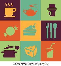 Food Icons Pack. Vector Icons set