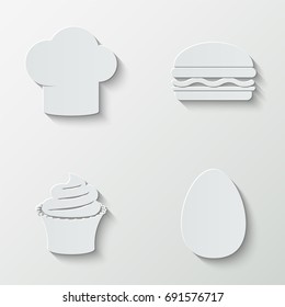 Food icons - paper  set
