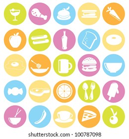 food icons for restaurant, dinner, items and others