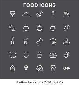 food icons restaurant kitchen breakfast