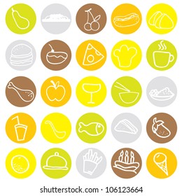food icons for restaurant, menu, dining and others