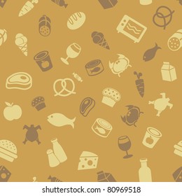 Food icons seamless background